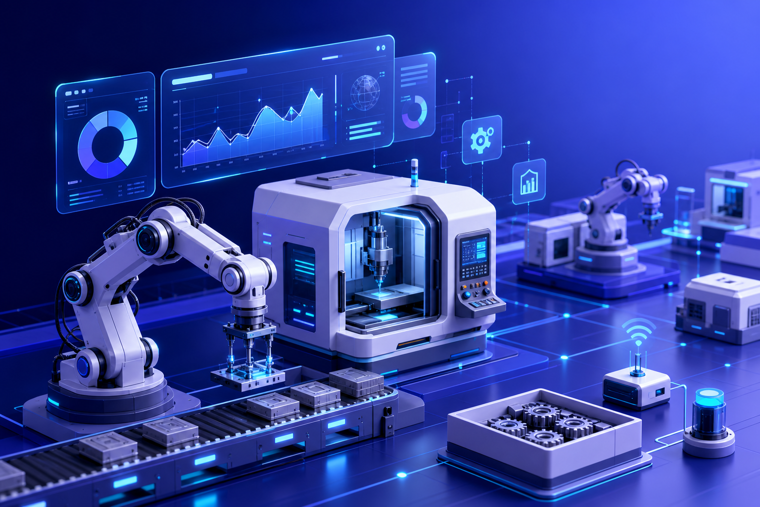 Smart Manufacturing 3D illustration